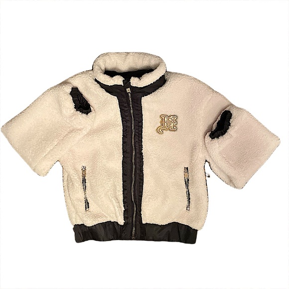 Ed Hardy White Zip Up Borg Fleece Jacket - Picture 4 of 10